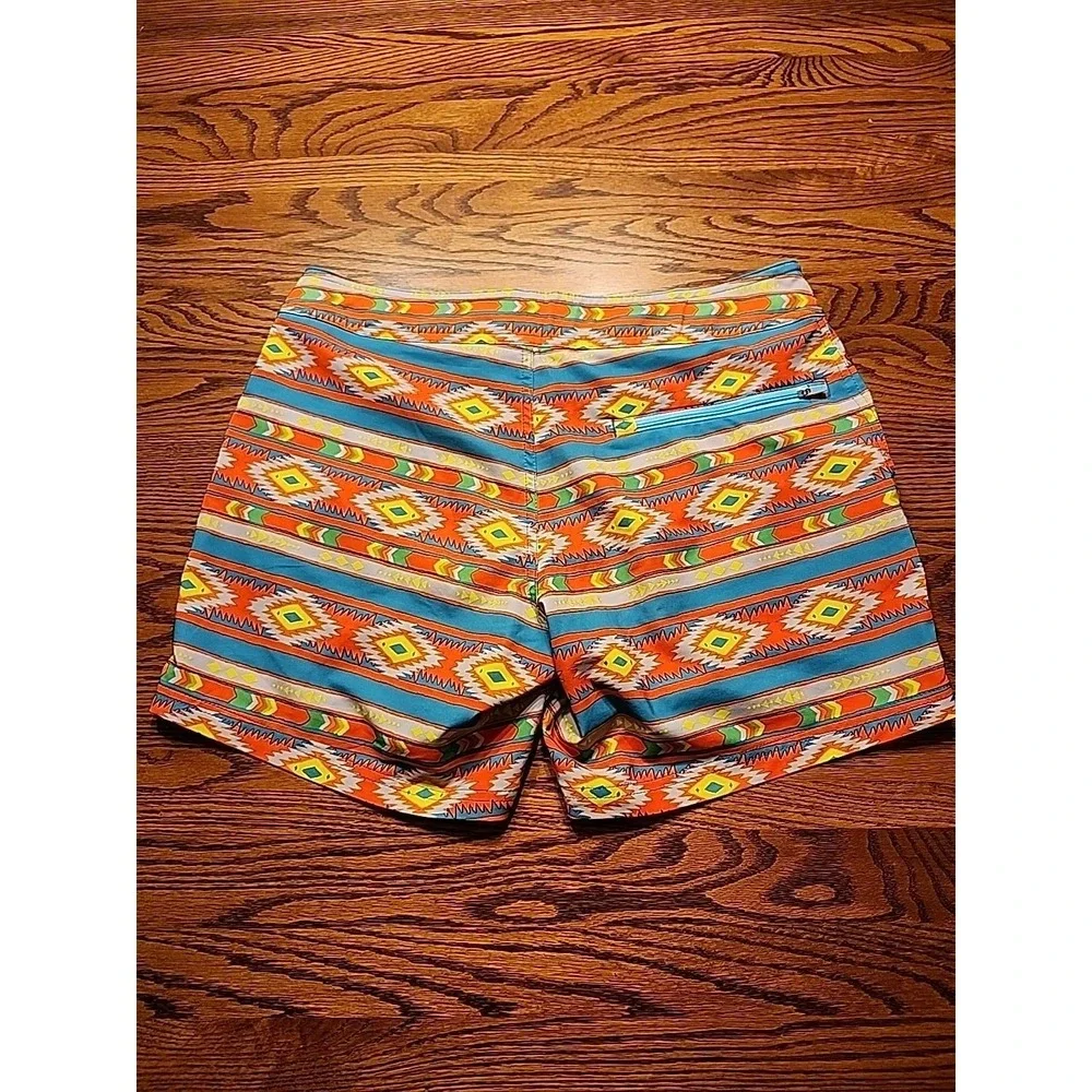 Chubbies Swim Trunks Men's Small‎ Neon Aztec Hybrid Board Shorts 6
